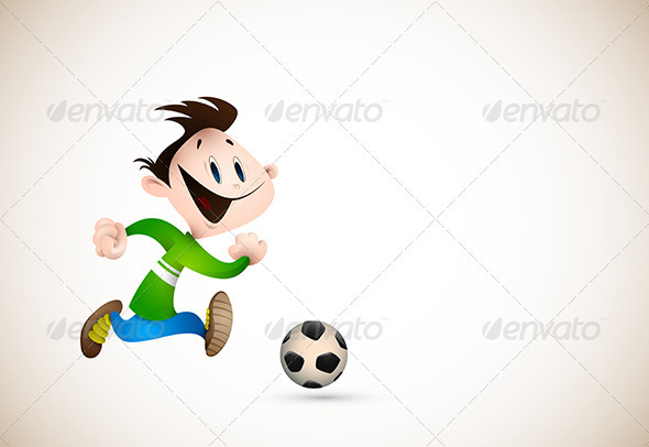 Little Boy PLaying Football Little Boy PLaying Football