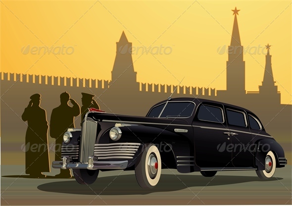 Vector Retro Limousine Vector Retro Limousine