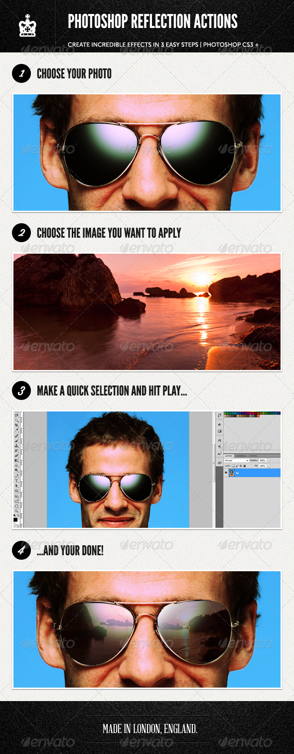 Photoshop Reflection Actions Photoshop Reflection Actions