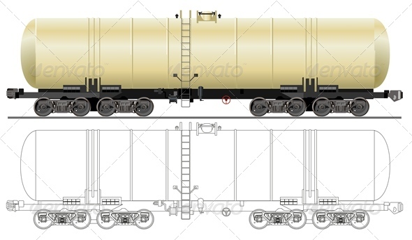 Vector Oil Gasoline Tanker Car