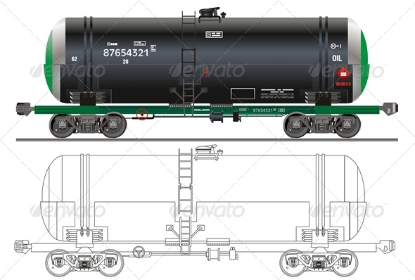 Vector Oil Gasoline Tanker Car