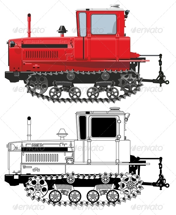 Vector Detailed Diesel Tractor DT