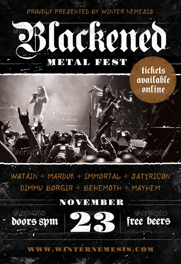 Blackened Metal Fest Heavy Metal Flyer Template Blackened Metal Fest Heavy Metal Flyer Template