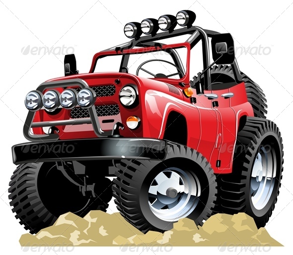 Vector Cartoon Jeep Vector Cartoon Jeep