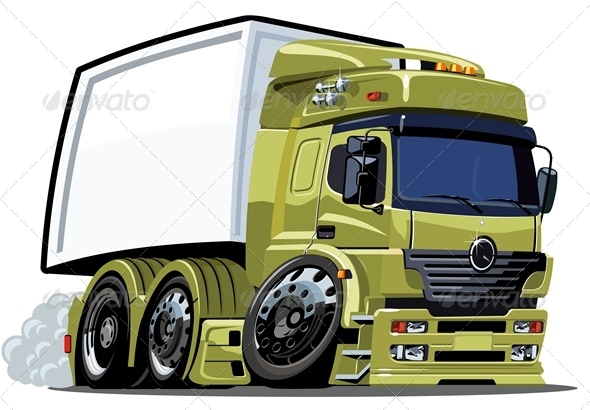 Vector Cartoon Cargo Truck