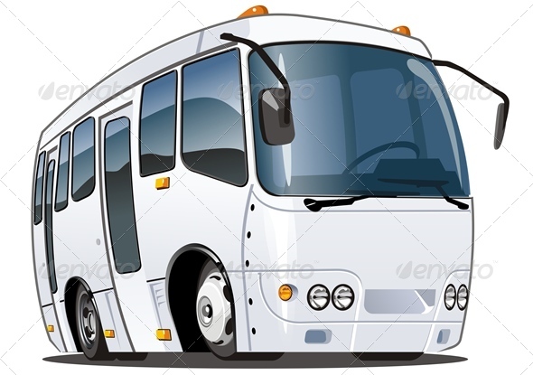 Vector Cartoon Bus - Man-made Objects Objects