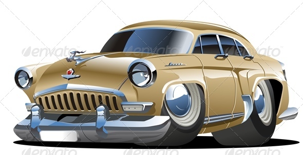 Vector Retro Cartoon Car