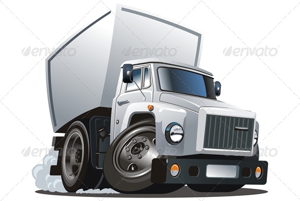 Vector Cartoon Cargo Truck