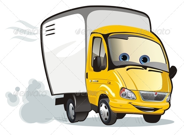 Vector Cartoon Cargo Truck