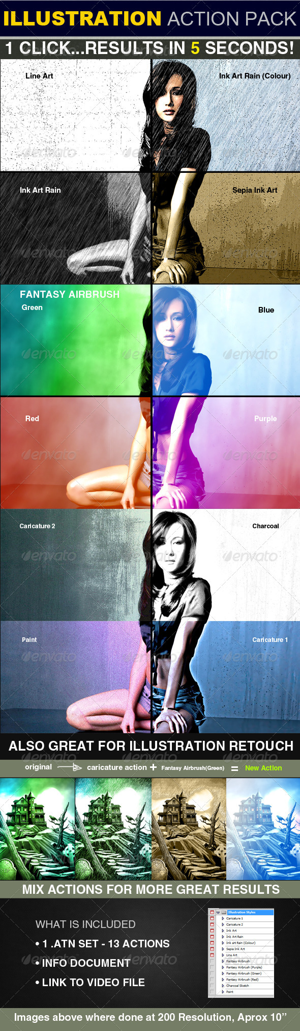 Illustration Action Pack - Photo Effects Actions