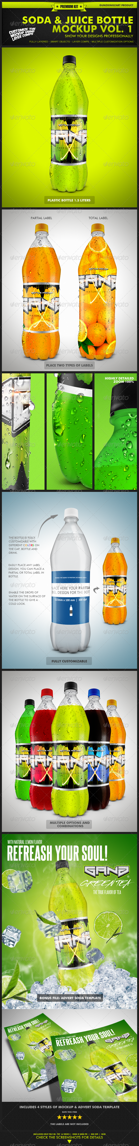 Soda & Juice Bottle Mockup Vol 1 Premium Kit Soda & Juice Bottle Mockup Vol 1 Premium Kit