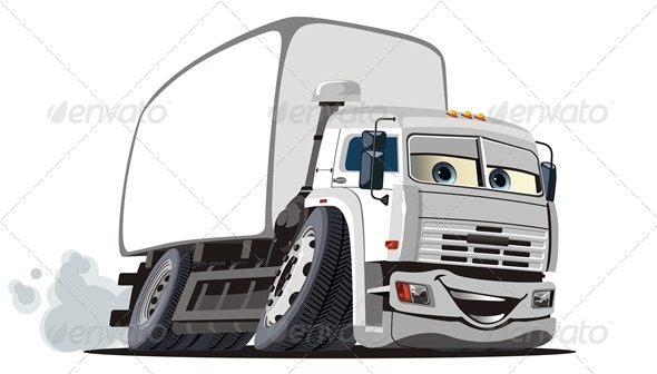 Vector Cartoon Cargo Truck