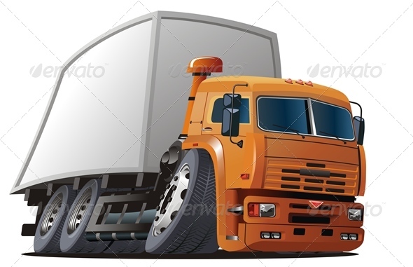 Vector Cartoon Cargo Truck