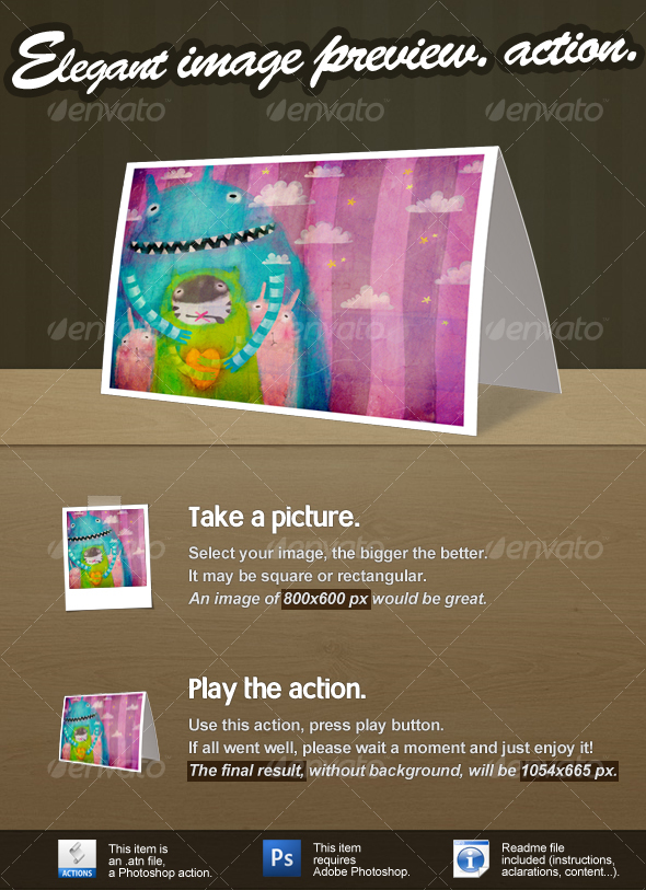 Elegant image preview. PS ACTION. - Utilities Actions