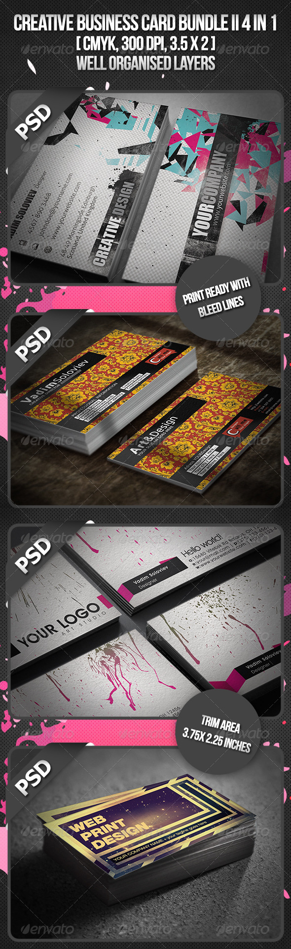 Creative Business Card Bundle II 4 in 1 Creative Business Card Bundle II 4 in 1