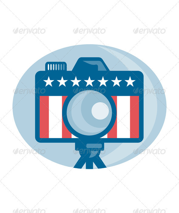 American DSLR Camera Stars and Stripes Flag