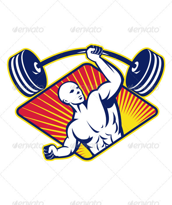 Weight lifter Body Builder Lifting Barbell Weight lifter Body Builder Lifting Barbell