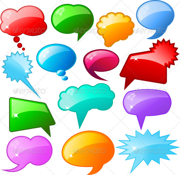 Glossy speech bubbles Glossy speech bubbles