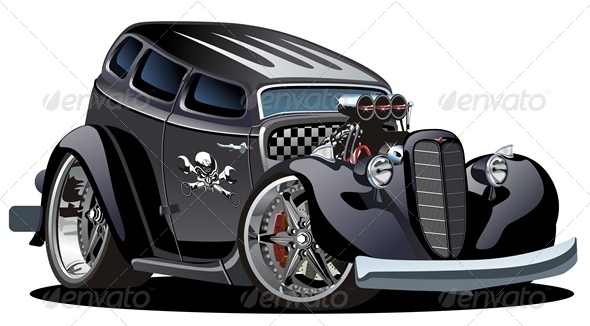 Cartoon Retro Hotrod