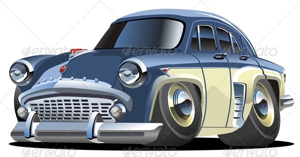 Cartoon Retro Car