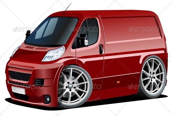 Vector Cartoon Delivery Van