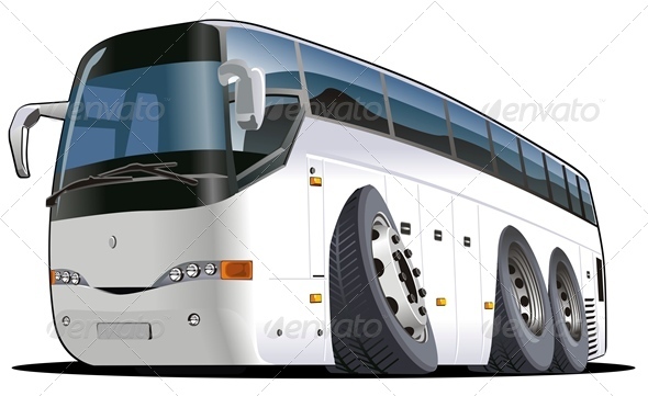 Vector Cartoon Tourist Bus
