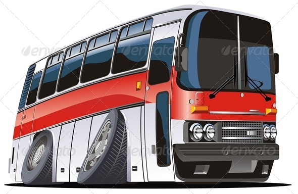 Vector Cartoon Tourist Bus