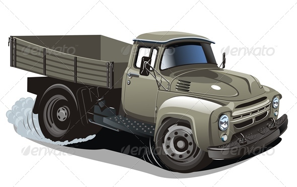 Cartoon Flatbed Truck