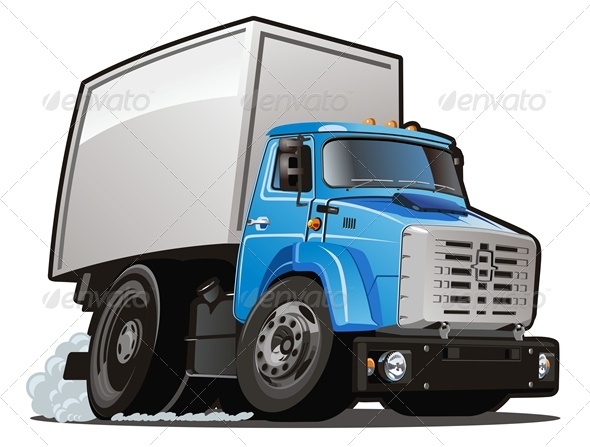 Vector Cartoon Cargo Truck