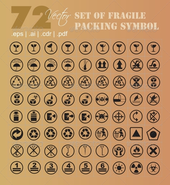 script symbol pdf sign and Miscellaneous  Symbol  Vectors Set Packing Fragile 72 of