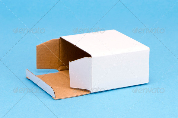 paper box on azure background