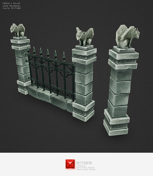 Low Poly Cemetery Fence Low Poly Cemetery Fence