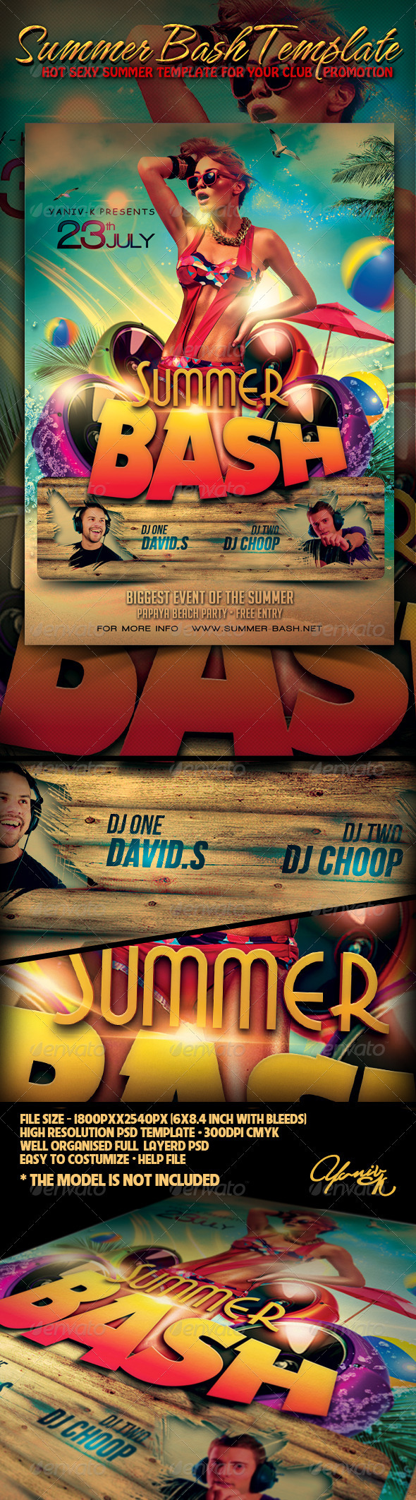 Summer Bash Flyer Template - Flyers Print Templates