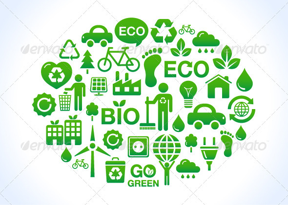 Eco world / clean planet icons set