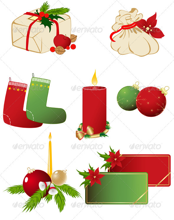 Set of Vector Christmas Icons Set of Vector Christmas Icons