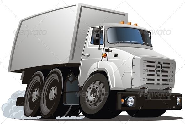 Vector Cartoon Cargo Truck