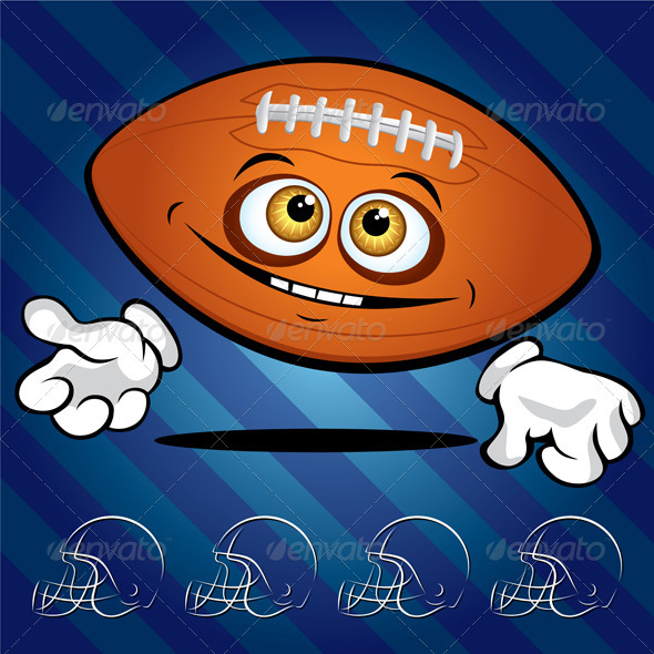 Funny smiling football ball Funny smiling football ball