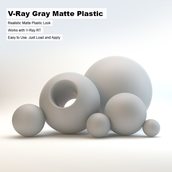 V-Ray Gray Matte Plastic - 3DOcean Item for Sale