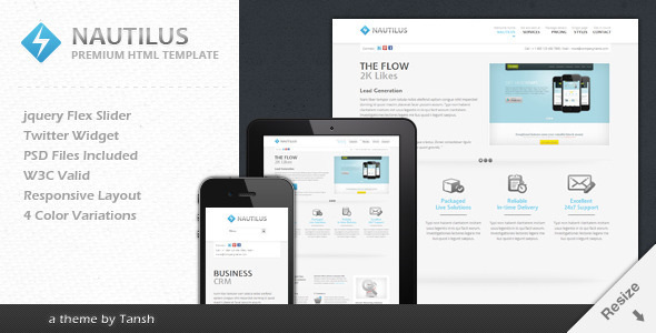 Nautilus One Page Responsive Business Template