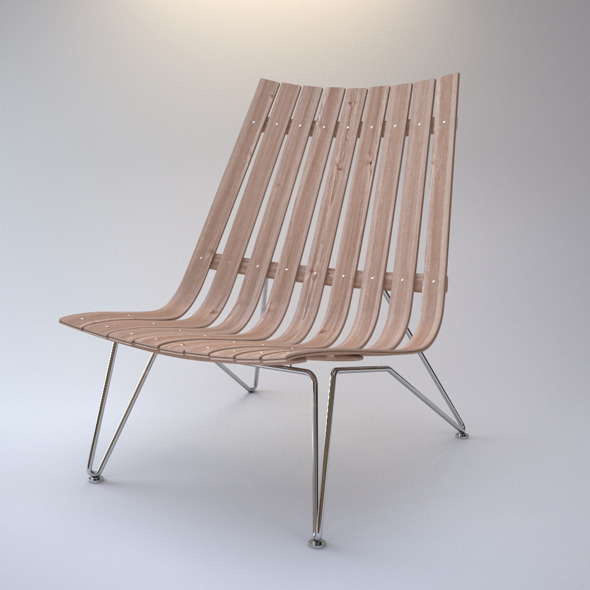Photorealistic ScandiaNett Lounge Chair - 3DOcean Item for Sale