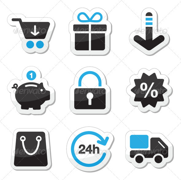 Web Internet Icons Set Shopping Web Internet Icons Set Shopping