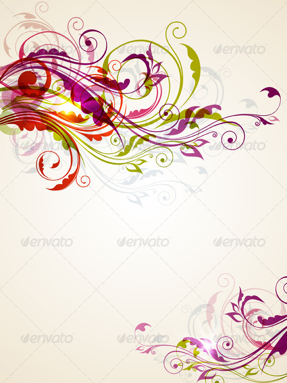 Floral Background - Flourishes / Swirls Decorative