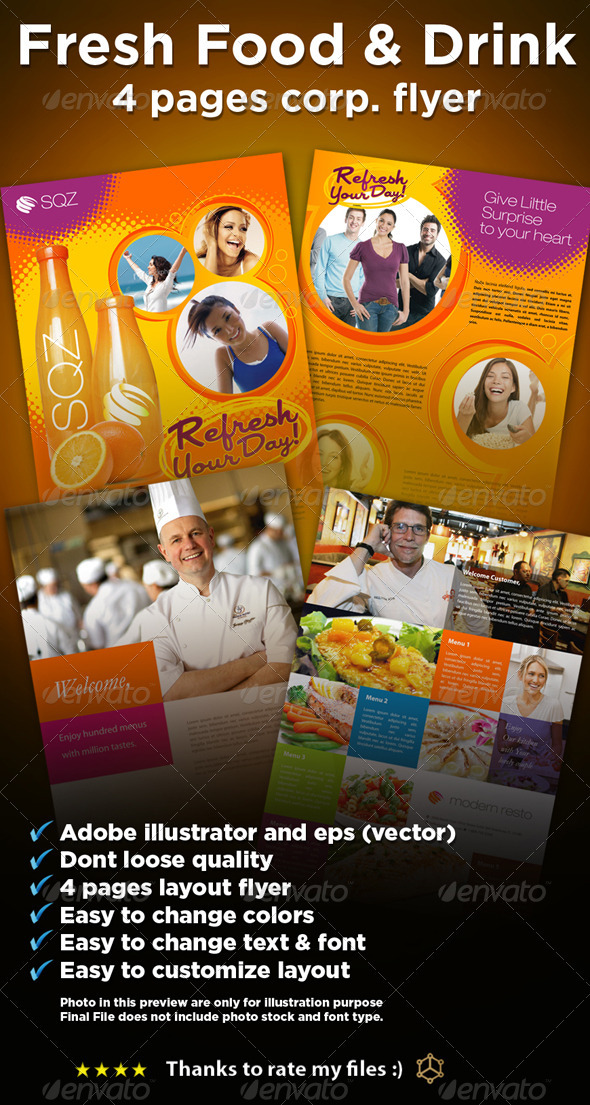 4 fresh Food Drink flyers 4 fresh Food Drink flyers