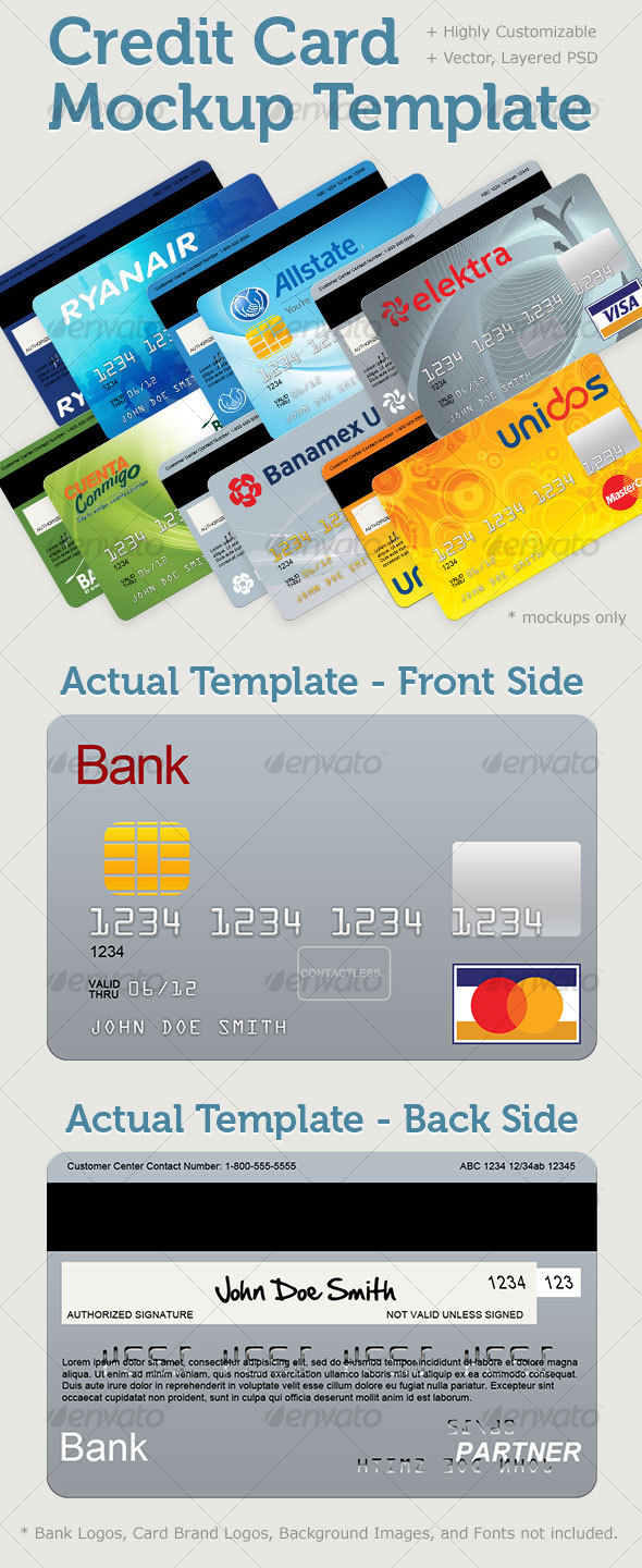 Credit Card Mockup Template - Miscellaneous Print