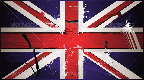 The British Flag is Drawn With Paint, Grunge