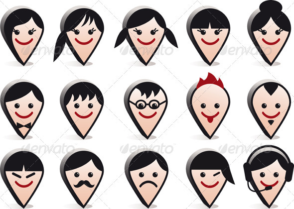 Avatar Heads Vector Faces Icon Set Avatar Heads Vector Faces Icon Set