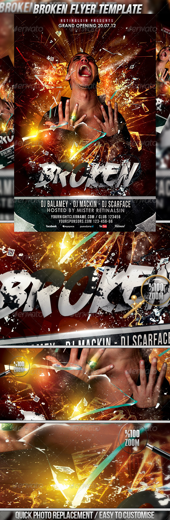 Broken Flyer Template - Events Flyers