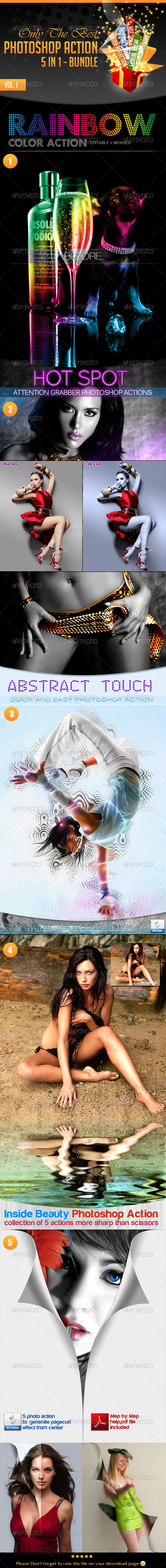 Only The Best Photoshop Action 5 In 1 Bundle - Actions Photoshop