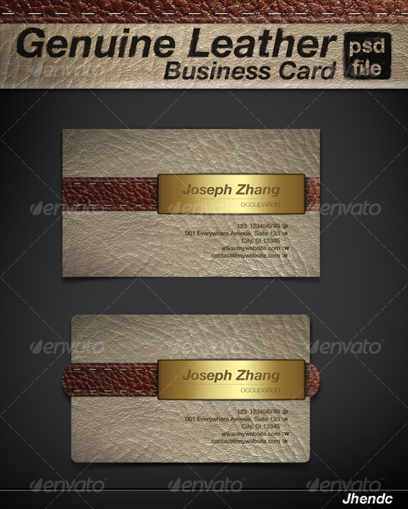 Genuine Leather - Business Card - Retro/Vintage Business Cards