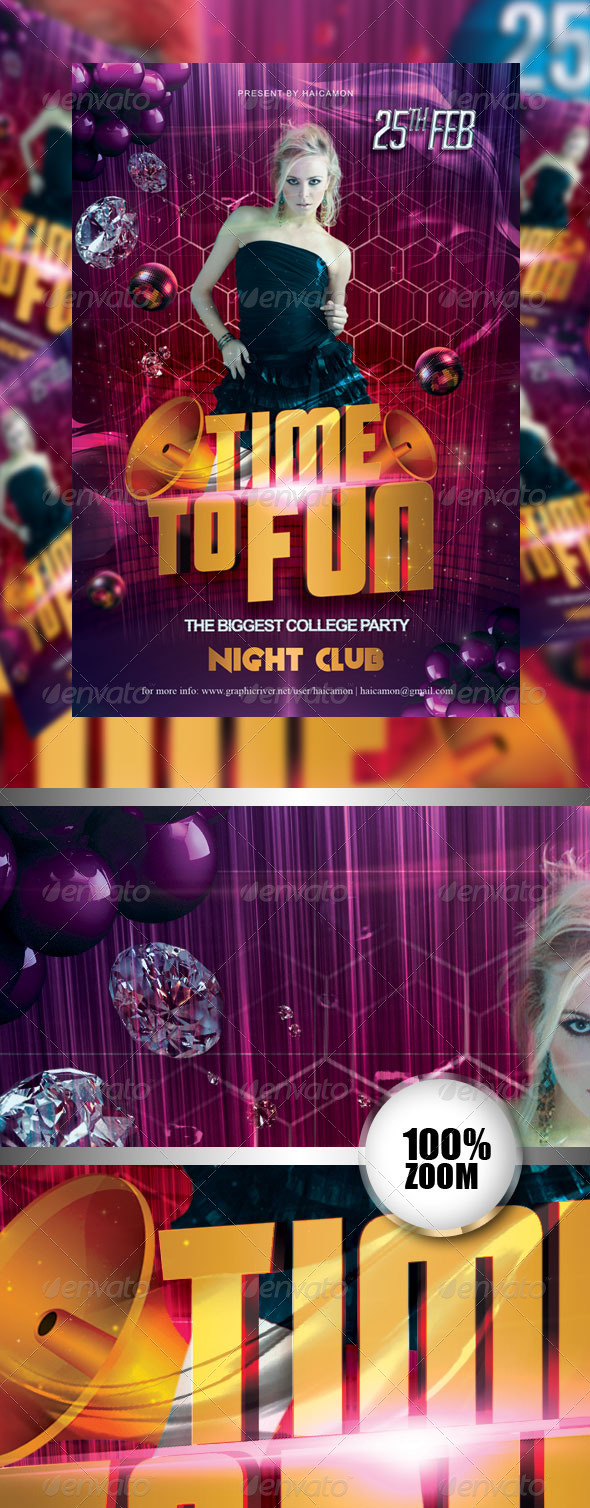 Time To Fun Party Flyer Time To Fun Party Flyer